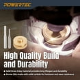 thumbnail image 3 of POWERTEC Solid Carbide Downcut Spiral Router Bits, Brass Inlay Kit with Router Guide, Collar, Centering Pin & 1/8" CD x 1/4" SH Router Bit, Compatible w/ 1/4" Router Templates for Woodworking (71333), 3 of 6