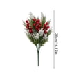 thumbnail image 3 of Christmas Artificial Flower Arrangement, Frosted Cedar Picks with Red Berries for Garden Home Living Room Balcony Decor, 3 of 8