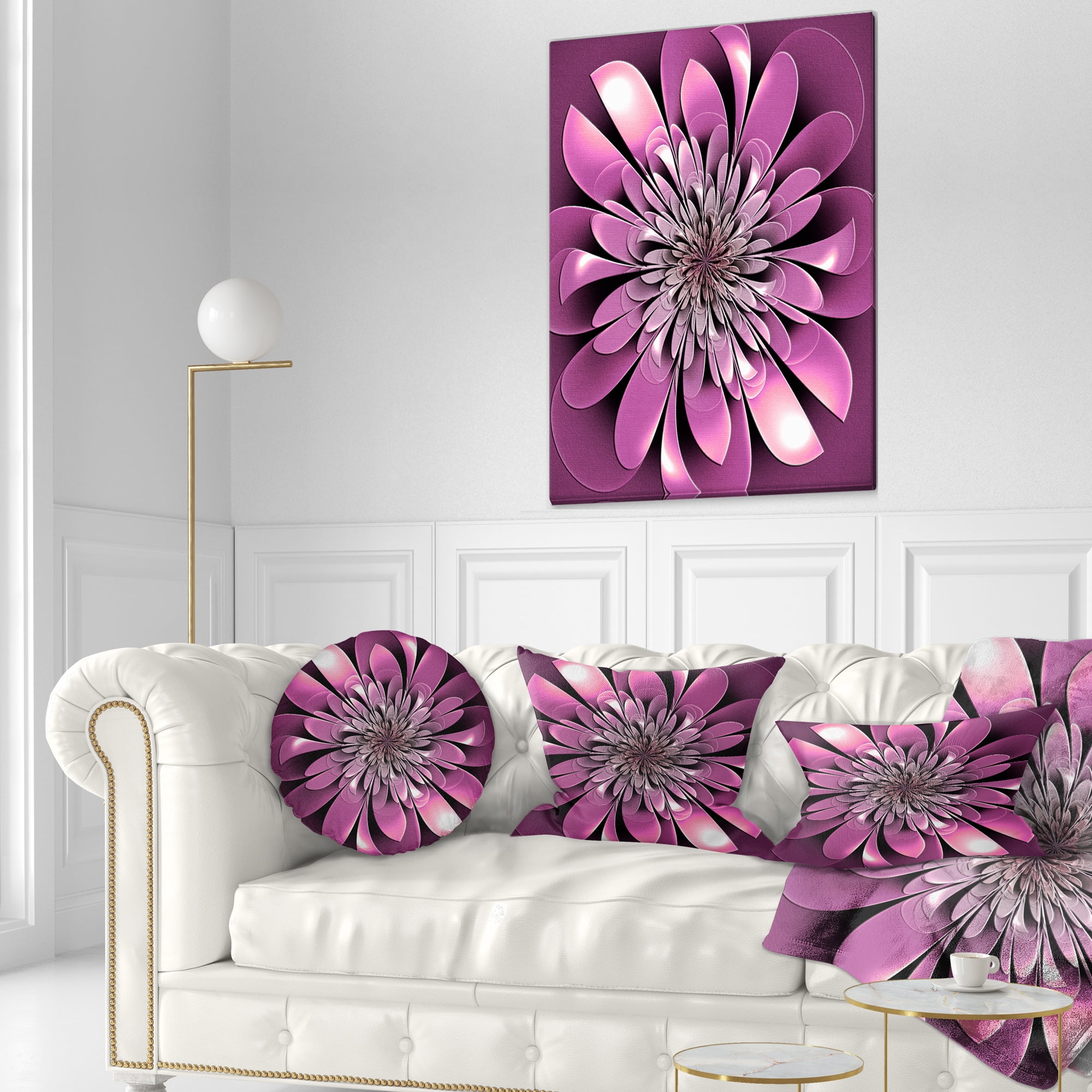Designart 12" x 20" Purple Polyester Throw Pillow