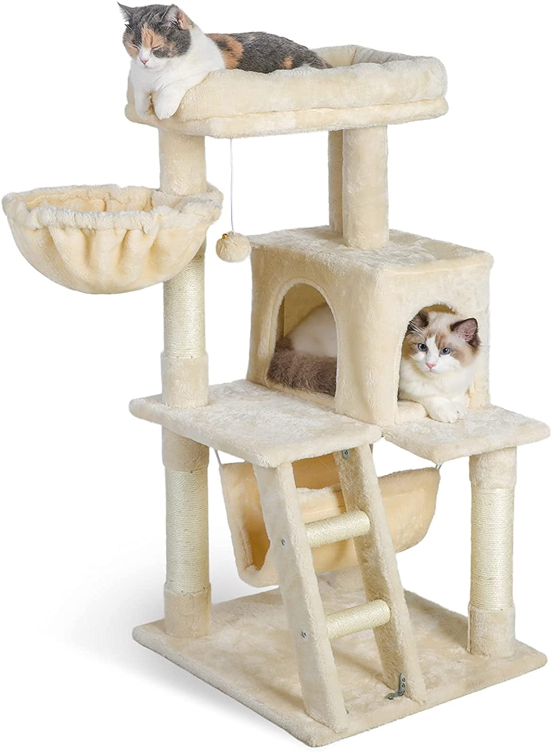 Stability & Comfort This multitiered cat tree is made of P2 grade