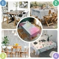 thumbnail image 5 of Colorful Floral Watercolor Pattern Rectangle Tablecloth 60"x120",Waterproof Polyester Rectangle Table Cloth, Wipeable Spillproof Polyester Tablecloth for Dining, Camping, Indoor and Outdoor, 5 of 6