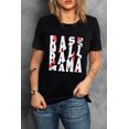 thumbnail image 1 of ABPHQTO Camiseta de manga corta informal Baseball Mama negra para mujer, 1 of 5