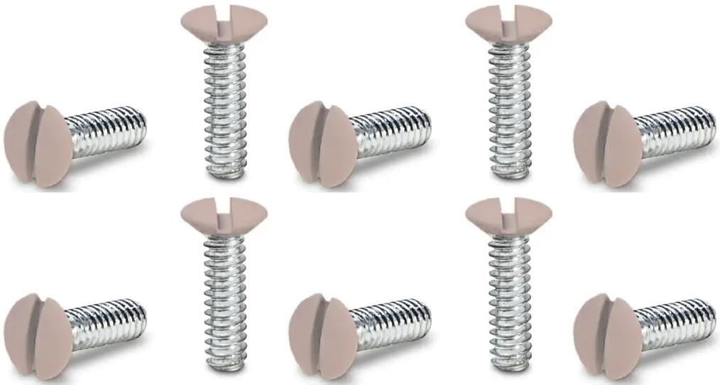 Hubbell RA12LAPK10 Standard 1/2" Light Almond Wall Plate Screws (Pack