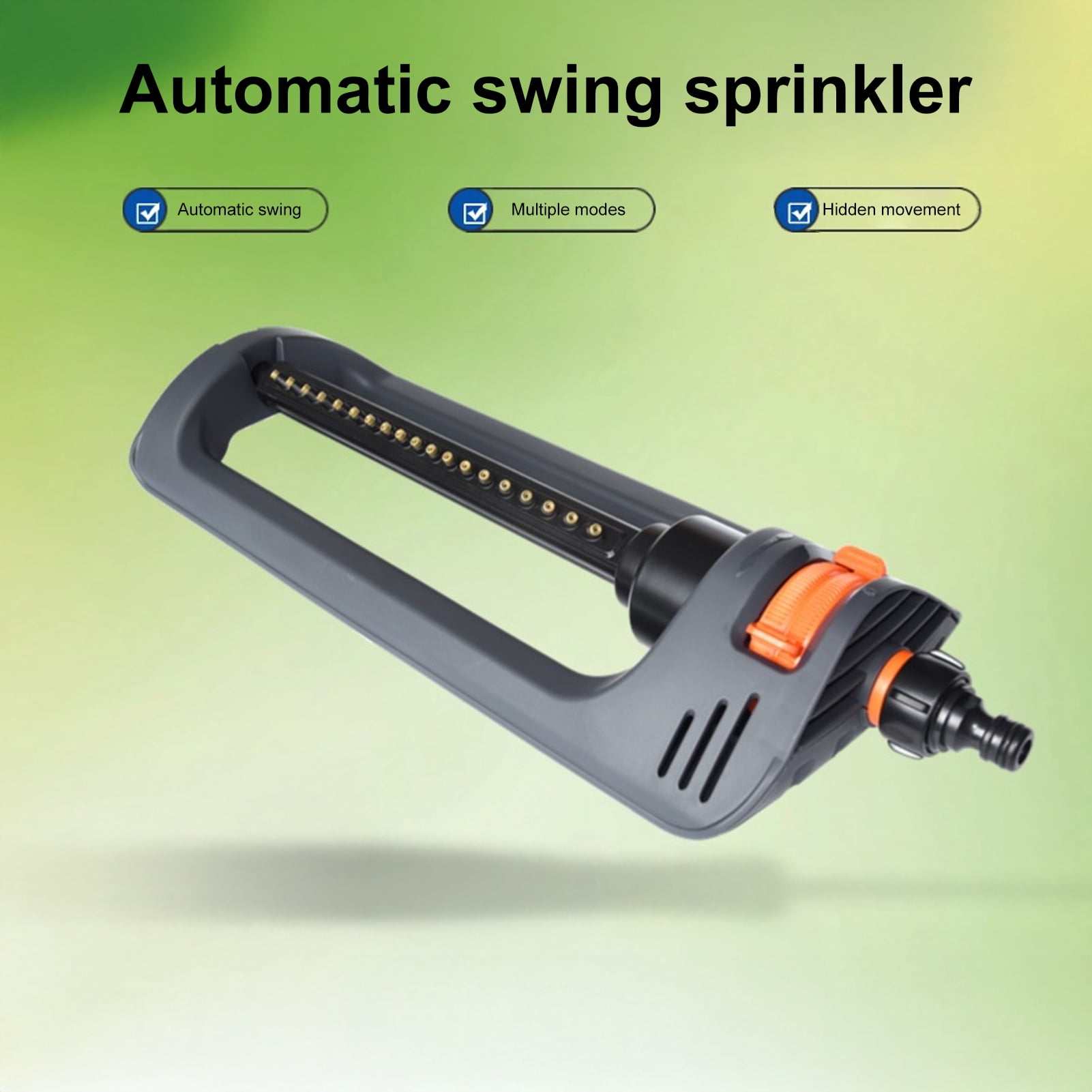 OIUR Oscillating Sprinkler 19-Hole Nozzle Lawn Sprinkler Wide Coverage Irrigation Water Sprinkler for Patio Yard Lawn Watering