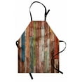 thumbnail image 1 of Rustic Apron, Grunge Style Planks Print Weathered Old Look Vintage Illustration Architecture Theme, Unisex Kitchen Bib with Adjustable Neck for Cooking Gardening, Adult Size, Multicolor, by Ambesonne, 1 of 4