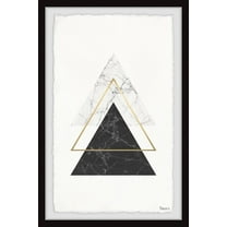 Parvez Taj Golden Marble Triangles Framed Wall Art