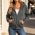 thumbnail image 3 of Sevevn Women's Lightweight Hoodies Full Zip Up Oversized Sweatshirts with Pockets Long Sleeve Casual Hooded Jackets Dark Gray M, 3 of 8