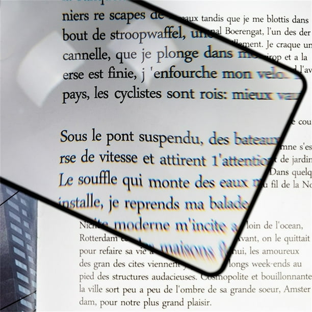 Marcador de lupa de área grande | Lupa de lectura delgada como una tarjeta 3X | PVC de grado óptico | Tamaño de bolsillo ligero para personas mayores, baja visión, manualidades, reparaciones, 1