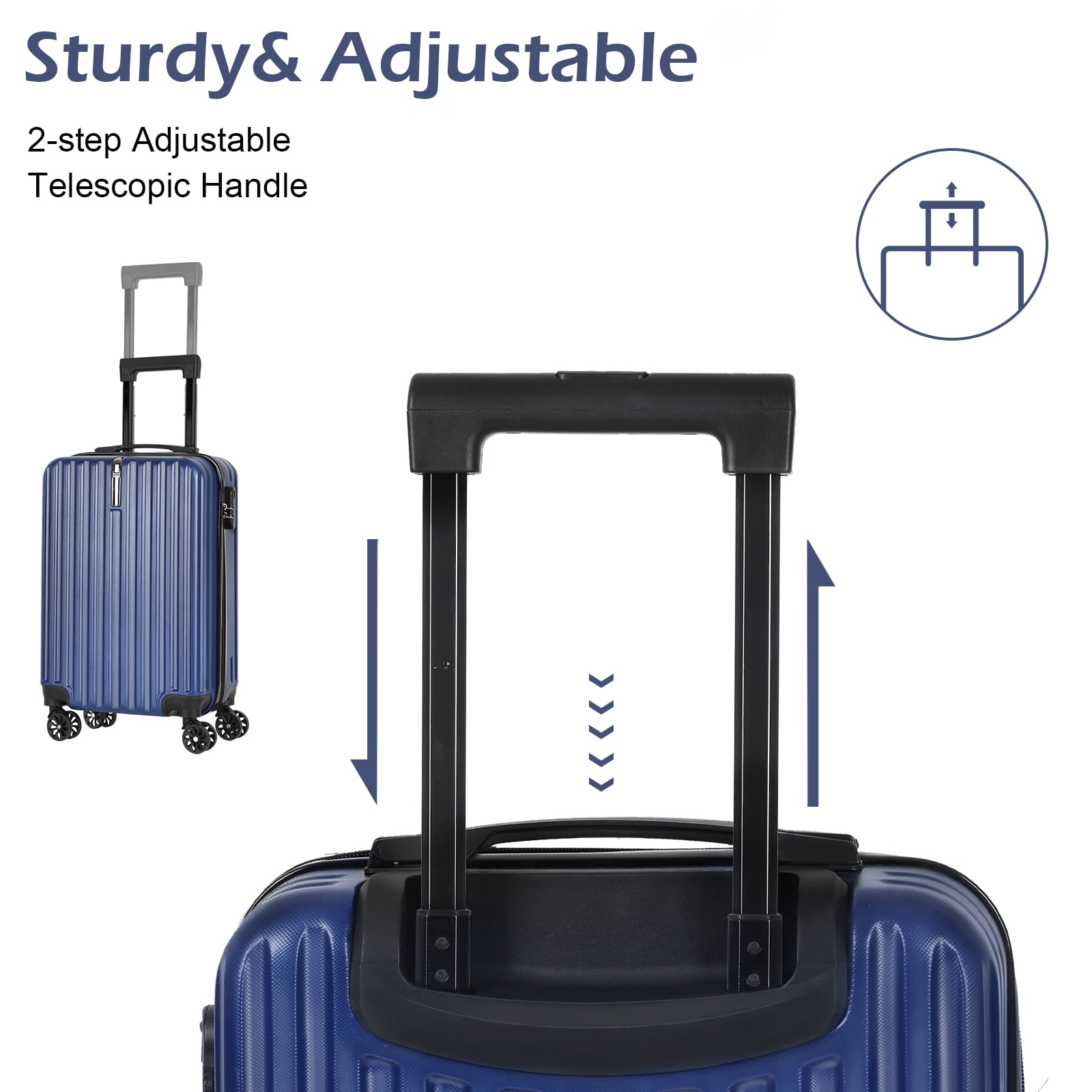 20 in Hardside Luggage with 14" Makeup Case, Airline Approved Carry On Suitcase