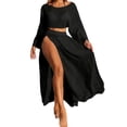 thumbnail image 3 of AGWOLF Cover Up for Swimwear Women Set Mesh Knit Bathing Suits Cover Ups 2 Piece Bikini Coverup Beach Swimwear Black S, 3 of 5