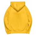 thumbnail image 3 of Pullover Hoodie with Adjustable Drawstring Hood and Front ESSENTIALS Lettering Print Casual Loose Fit Design Yellow XL, 3 of 8