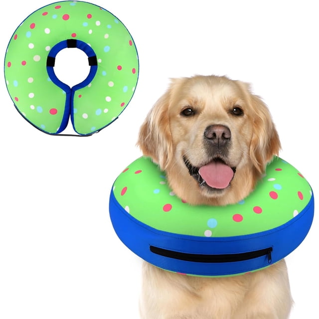 Supet Inflatable Dog Cone Collar Alternative After Surgery, Doggie Neck Donut Collar Recovery, Soft Dog Cone for Small Medium Large Dogs