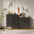 thumbnail image 7 of 40" H Metal Garage Storage Cabinet with 2 Doors and 2 Adjustable Shelves Magnetic Steel Utility Cabinets for Home Office Garage Basement Pantry School, Black with hole, 7 of 7