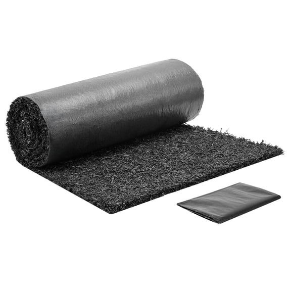 KFFKFF Rubber Mulch Mat Roll, 96 x 24 in Recycled Rubber, 0.5 in Thick, Customizable Design, Weed Growth Reduction, Realistic Weed Barrier Mat, Durable Pathway for Landscaping