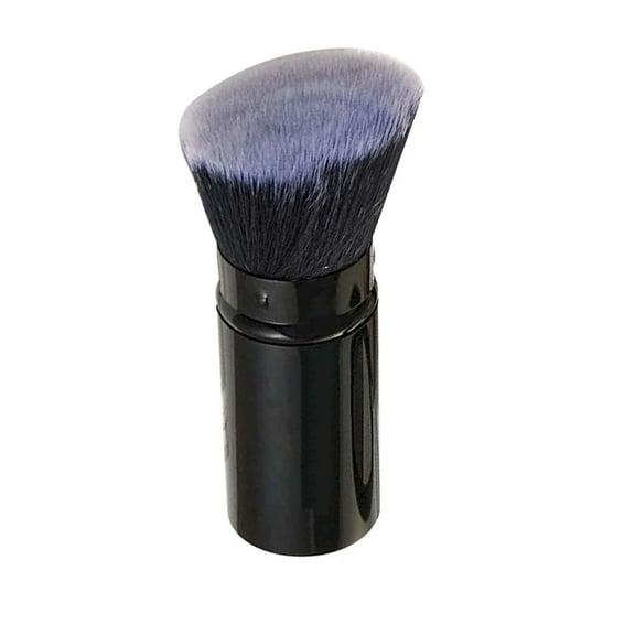 Makeup Brush Retractable Brush Soft Bristles Compact Retractable Powder Brush Portable Touch-Up Brush Gentle Powder Application Sleek Black Finish Travel Friendly Makeup Brush For Blush Bronzer