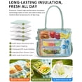 thumbnail image 6 of Insulated Lunch Bag for Women, Quilted Lunch Tote Cooler Bag with 40oz Cup Holder & Strap,14L Leakproof Lunch Box for Work Office Teacher Nurse Picnic Travel, Wildflower, 6 of 9