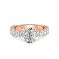thumbnail image 3 of 1 Carat IGI Certified Oval Shape Lab Grown Diamond Engagement Ring | 14K Rose Gold | Lillian Eternity Oval Shape Side Lab Diamond Ring | FG-VS1-VS2 Quality Friendly Diamonds, 3 of 5