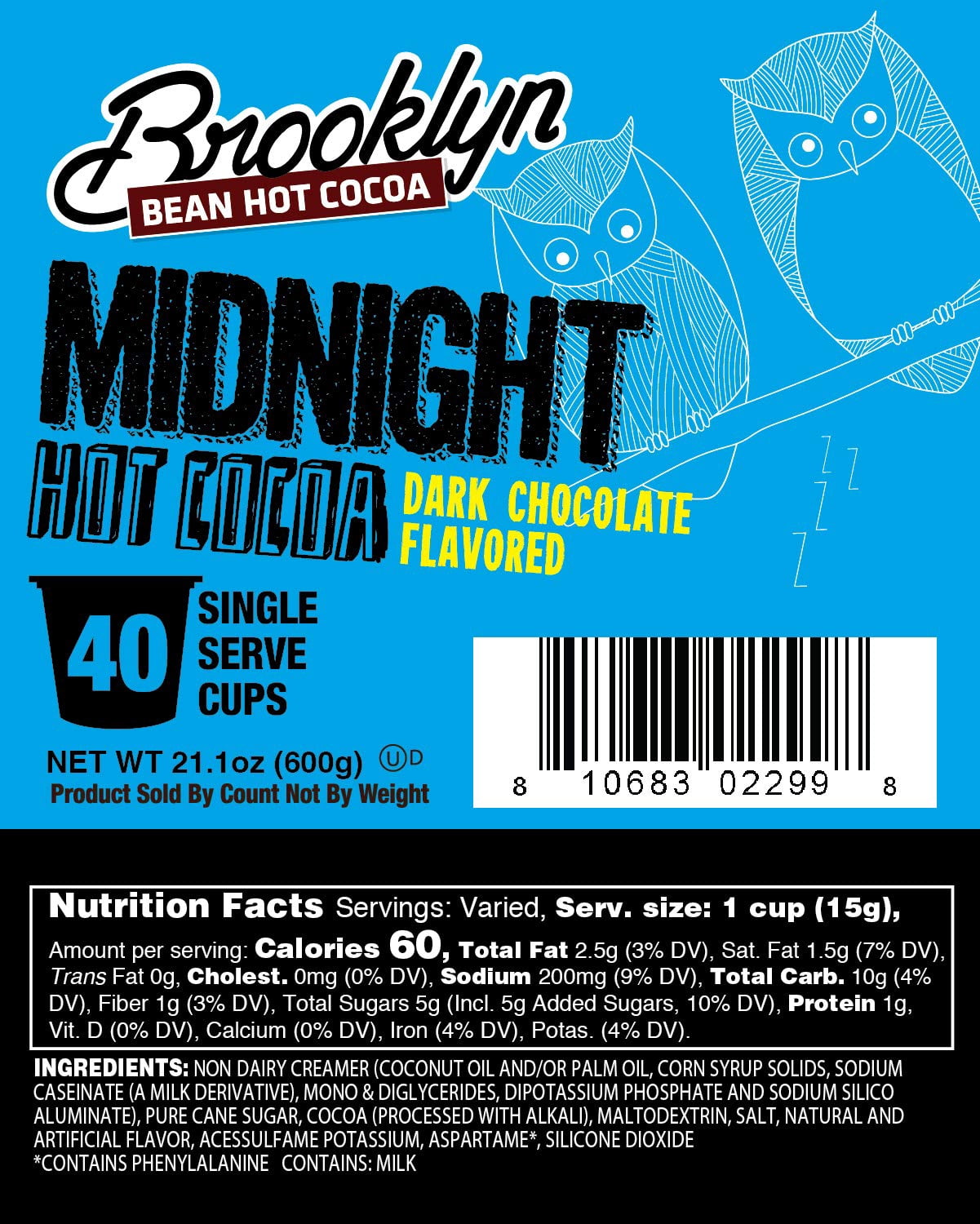Brooklyn Bean Roastery Dark Chocolate Hot Cocoa Pods, 40-Pack