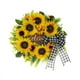 thumbnail image 2 of Corona de flores de madera con forma de girasol y lazo para primavera y verano, para colgar en la puerta, para puerta de entrada, patio, decoración del hogar., 2 of 6