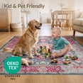 thumbnail image 4 of ODIKA 2'x3' Ultra-Soft Accent Mat, Mauve Vintage Distressed Damask Boho Frame Scroll Border Trellis None Washable, Bare feet friendly, Easy Care Indoor rug for Bedside, Footrest, 4 of 7
