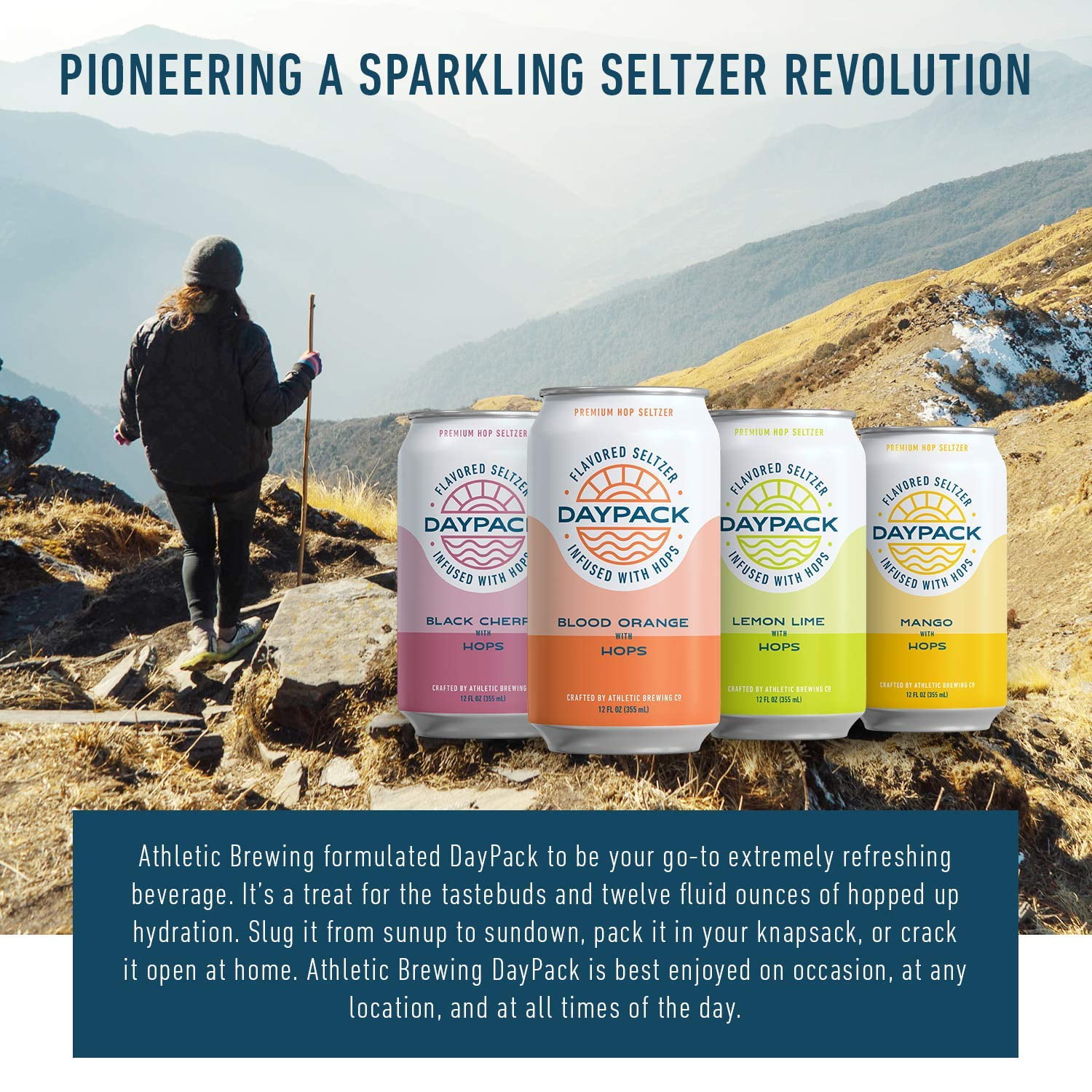 Athletic Brewing Company Daypack Sparkling Water, 24-Pack of Lemon Lime Flavored Seltzer, Zero-Calorie, Zero-Carbs, 12 fl oz Cans