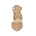 thumbnail image 5 of BLISSFUL STEP Women's Slouches Cross Strap Pointed Toe Stiletto Heels Pumps, 5 of 7