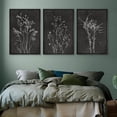 thumbnail image 4 of IDEA4WALL Framed Canvas Print Wall Art Set of 3 White Wildflowers Botanical Prints Retro Flowers Floral Illustration Art Vintage Nature Wilderness Artwork for Room Decor - Black 24"x36"x3, 4 of 4