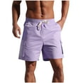 thumbnail image 1 of Men's Athletic Running Shorts Summer Elastic Waist Quick Dry Lightweight Drawstring Workout Gym Active Shorts With Pockets L-2X Purple, 1 of 7