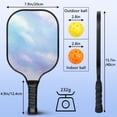 thumbnail image 4 of Pickleball Paddles Set Of 2, Fiberglass Surface, Dreamy Cloud Print, 4 Balls & Bag, 4 of 5