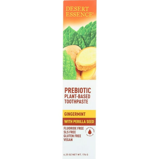 Desert Essence Prebiotic PlantBased Toothpaste Gingermint 6.25 oz