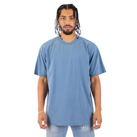 Shaka Wear Drop Ship Garment-Dyed Crewneck T-Shirt S Washed Denim
