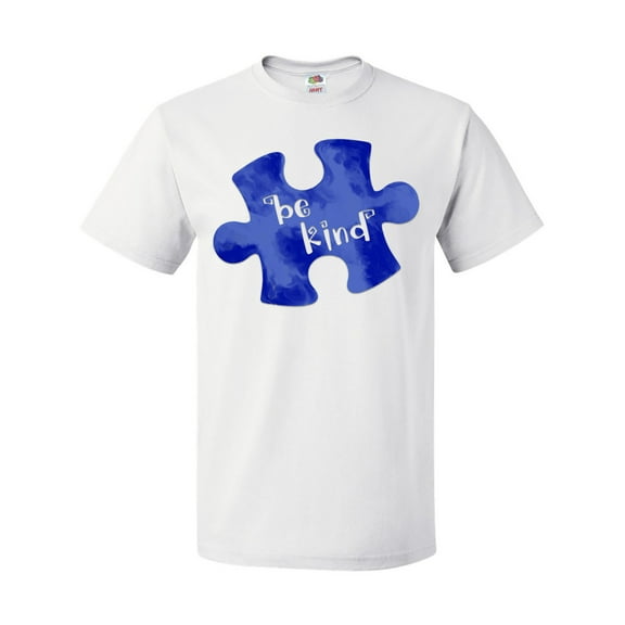 Inktastic Autism Awareness Be Kind Dark Blue Puzzle Piece T-Shirt