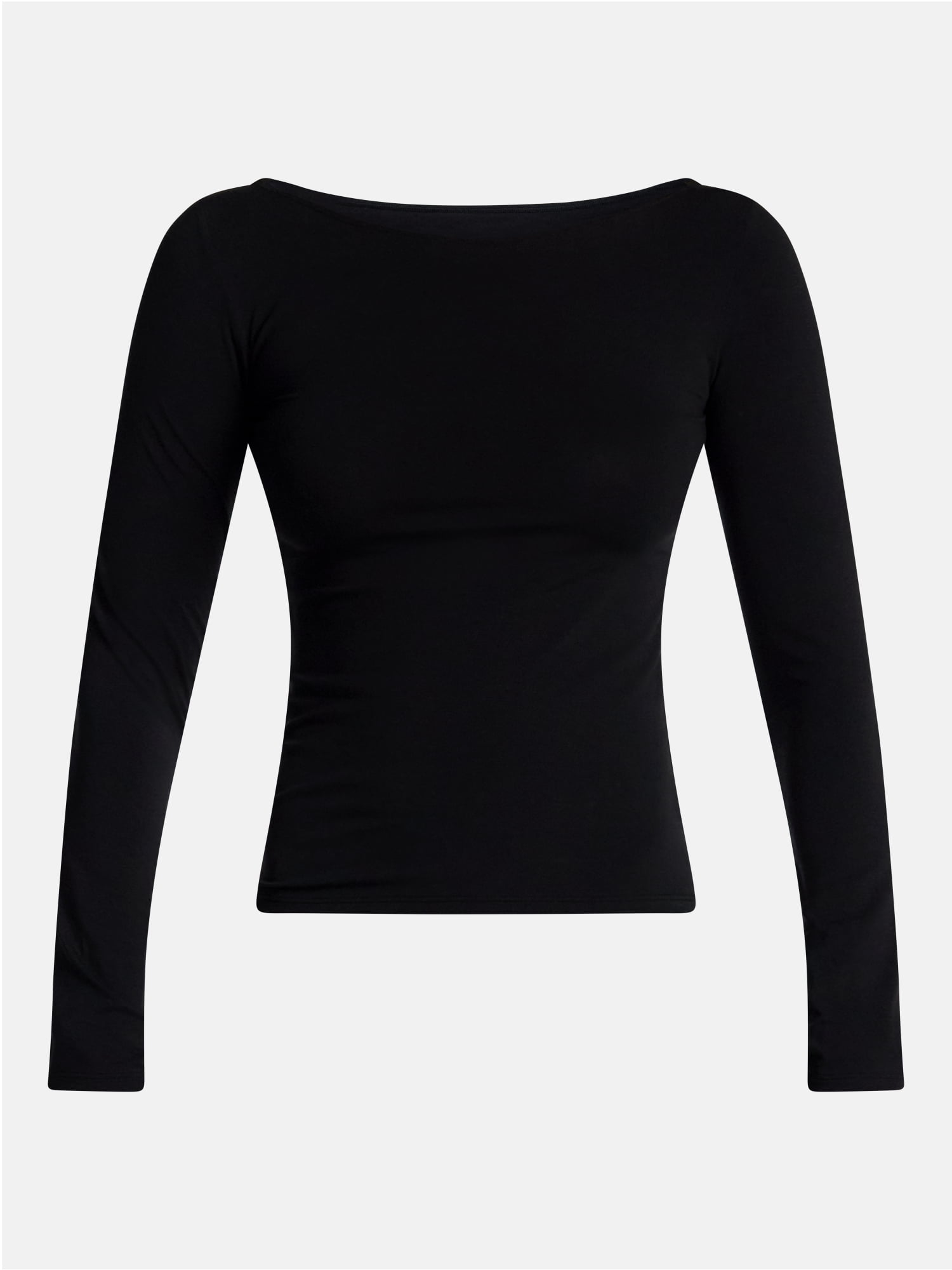 No Boundaries Cotton Stretch Jersey Boat Neck Shirt with Long Sleeves, Women's XS-XXXL
