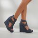 thumbnail image 1 of Nuevas sandalias de cuña Zapatos de mujer ahuecados con boca de pez de fondo grueso para mujer Wmkox8yii sa3559, 1 of 6