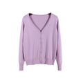 thumbnail image 1 of Sexy Dance Women Outwear V Neck Coat Long Sleeve Cardigan Sweater Cozy Jacket Autumn Purple M, 1 of 2