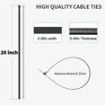 thumbnail image 2 of LTS EMIRA Zip Ties,White Zip Ties 20 Inch 200 Pack, 120 lbs Nylon Cable Ties Self Locking Tie Straps, Heavy Duty clear zip ties, Tiny Cable Ties for Indoor and Outdoor, 2 of 6