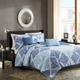 thumbnail image 2 of Madison Park 6-Piece Reversible Microfiber Coverlet Set in Blue, 2 of 12