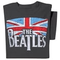 thumbnail image 2 of Beatles Men's Distressed British Flag T-shirt Large Grey, 2 of 3