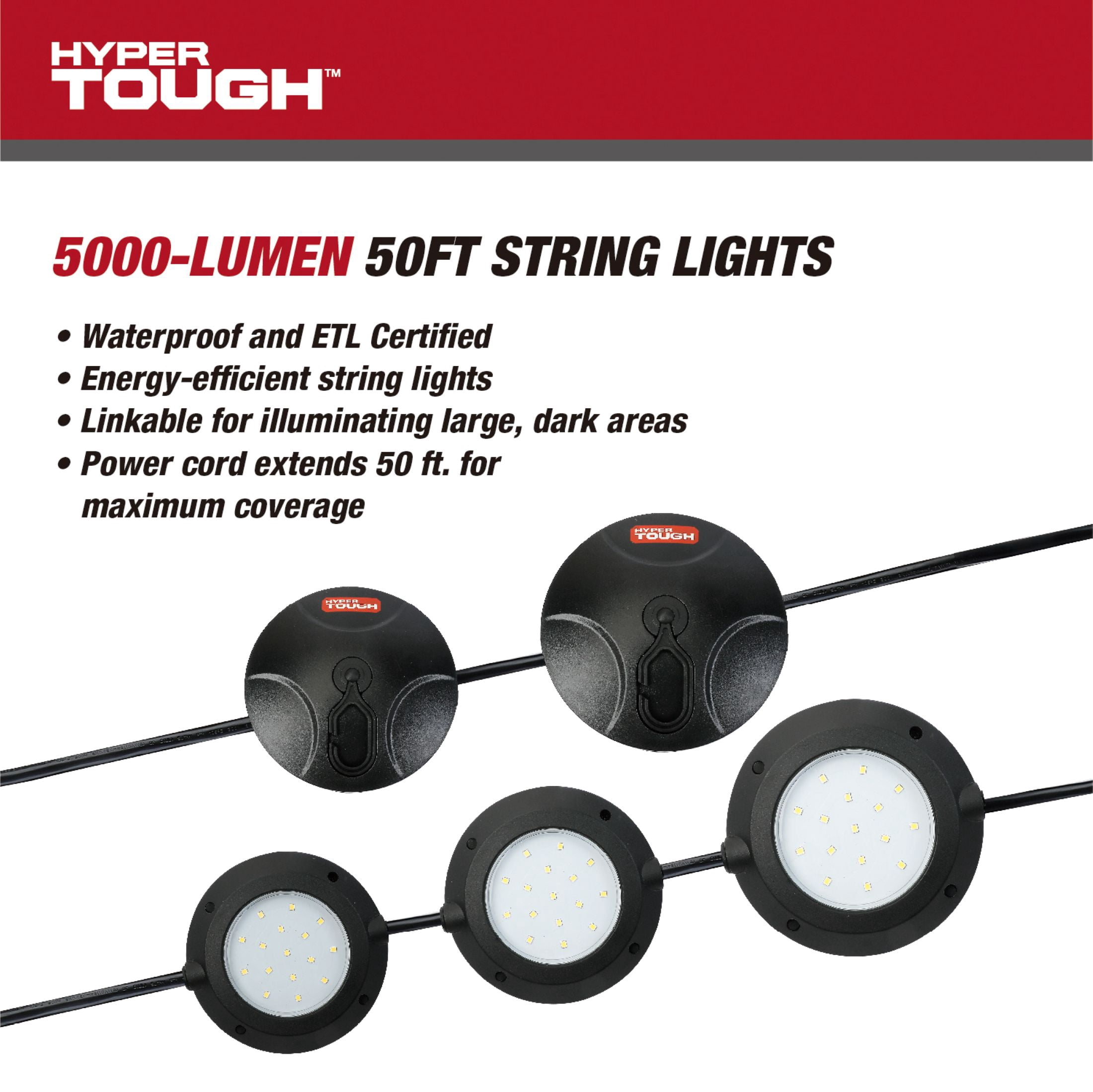 Hyper Tough 5000 Lumen LED String Work Lights