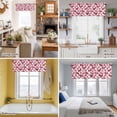 thumbnail image 5 of Red Cherries Valance Curtain Pink Plaid Abstract Fruit Modern Style Simple Window Valances Rod Pocket Short Curtains Window Treatments for Kitchen Bedroom Bathroom Laundry 42" x 18", 5 of 9