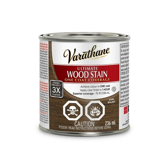 Varathane Ultimate Oil Base Dark Walnut Wood Stain, 236 mL