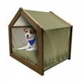 thumbnail image 1 of Vintage Pet House, Geometrical Simple Exotic Vertical Borders with Stripes and Zigzag, Outdoor & Indoor Portable Dog Kennel with Pillow and Cover, 5 Sizes, Pistachio Green and Brown, by Ambesonne, 1 of 5