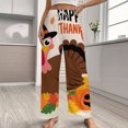 thumbnail image 2 of Happy Thanksgiving Pumpkin Turkey Pajama Pants Breathable with Pockets Pajamas For Lady Vintage Sleeping Pants Bedroom Homewear, 2 of 6