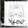 thumbnail image 4 of Ambesonne Cat Shower Curtain, Charming Meow Cartoon, 69"Wx84"L, Pale Pink Dimgray, 4 of 5