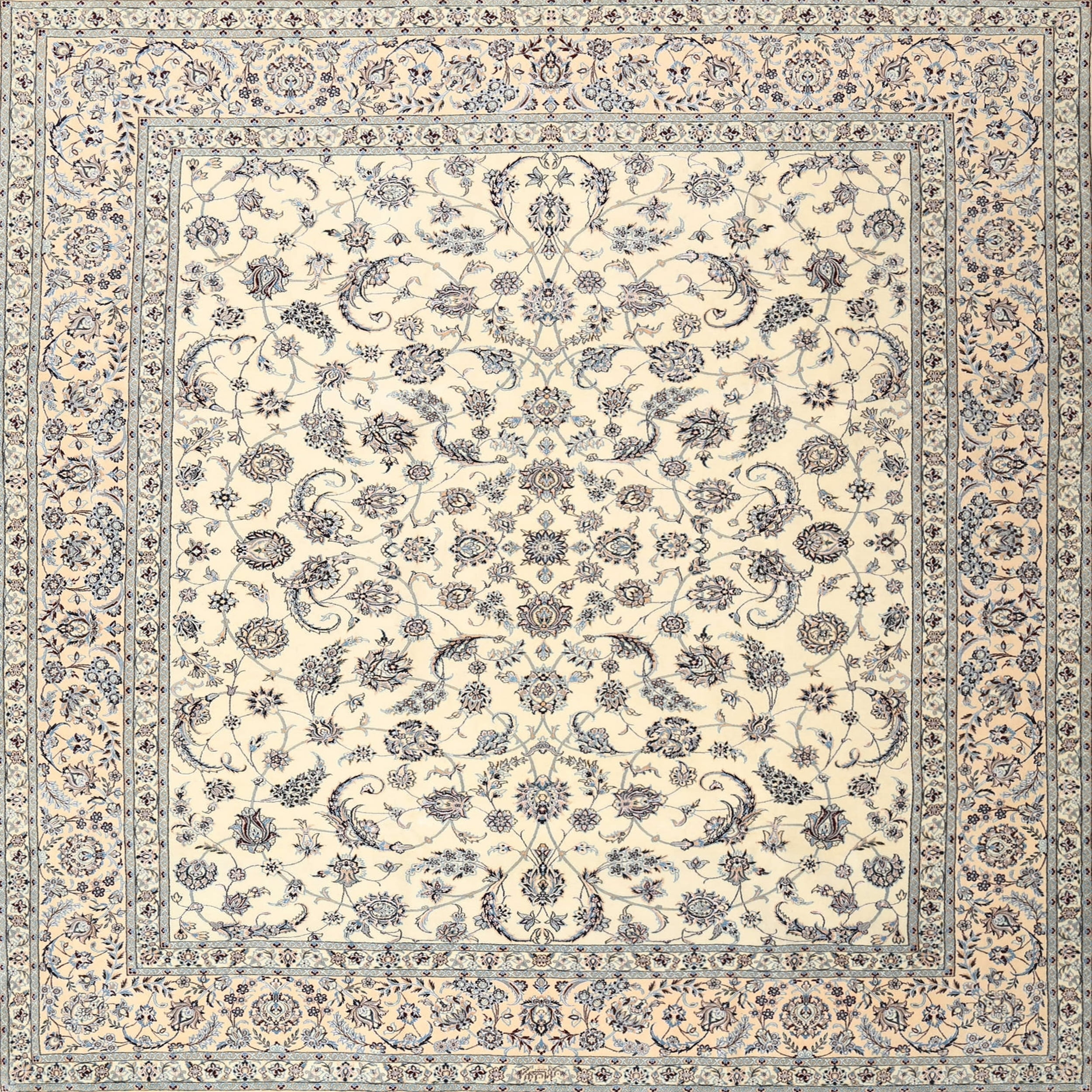 Ahgly Company Indoor Square Traditional Vanilla Gold Persian Area Rugs
