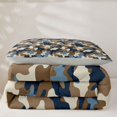 thumbnail image 5 of Manfei Minimalst Mosaic Twin Comforter Sets, Old Fashion Camo Bedding Set, Khaki Blue, Gray Reversible, 2 Pieces, 1 Comforter and 1 Pillowcase, 5 of 7