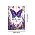 thumbnail image 4 of Purple Butterfly And Flowers Welcome Garden Flag For Home Outdoor Garden Yard Decor 12x18 Inch, 4 of 5