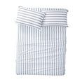 thumbnail image 3 of Truly Soft Ticking Stripe White and Navy Polyester 4-Piece Queen Sheet Set, stripe themed, for Men and Women, OEKO-TEX Certified Confidence, 3 of 6