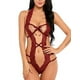 thumbnail image 2 of XmhyTop Lenceria Mujer Erótica, Body Babydoll con Encaje y Cuello en V Profundo, Ropa de Dormir Sexy para Noches Románticas, Talla S Vino tinto, 2 of 4