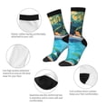 thumbnail image 3 of Picia Tropical Poolside Relaxation Print Athletic Socks for Men & Women – Cushioned Moisture-Wicking Crew Socks for Sports, Running, and Training, Soft & Breathable Size 5-11, 3 of 6